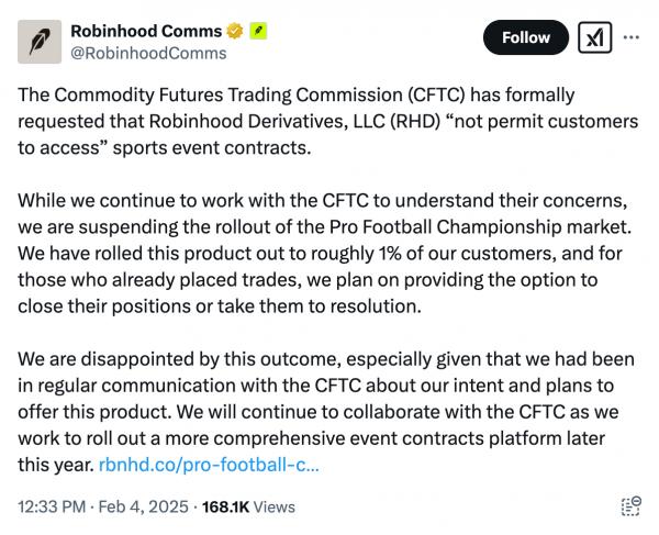 Брокерская компания Webull запускает на своей платформе контракты на прогнозирование Kalshi
