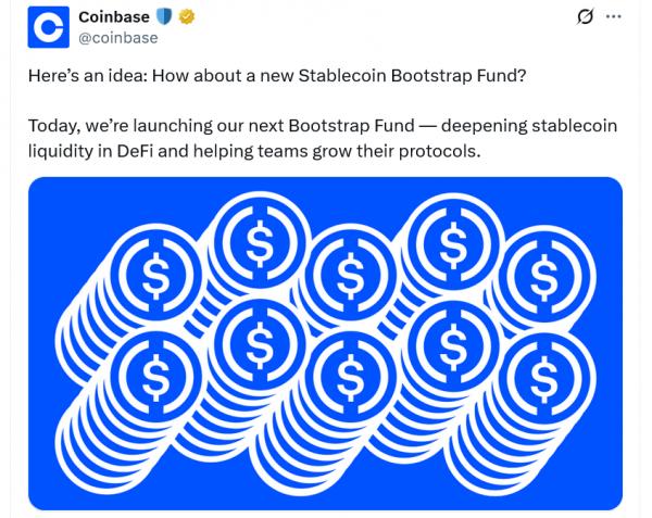 Coinbase возрождает фонд стейблкоинов Bootstrap для&nbsp;повышения ликвидности USDC в&nbsp;DeFi