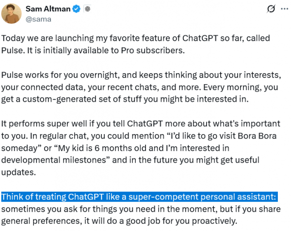 OpenAI представляет ChatGPT &laquo;Pulse&raquo;. Может ли он помочь вам торговать криптовалютой?